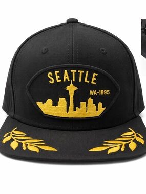 Goorin Bros Black and Yellow Seattle Patch Snapback Hat